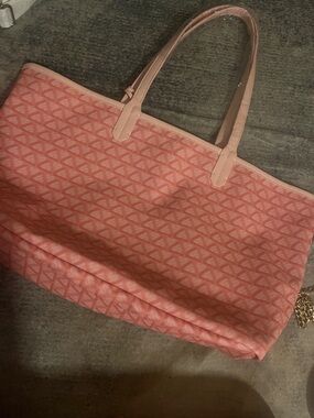 Pink Patterned Tote Bag with Dual Handles
